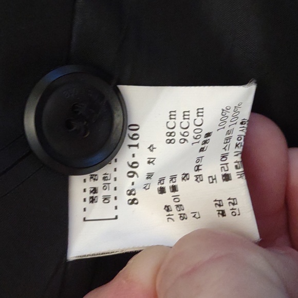 Vintage Carries note long black belted faux wool coat size large - Picture 6 of 11